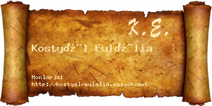Kostyál Eulália névjegykártya